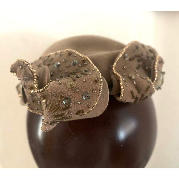 Vintage Italian Felt Cocktail Hat Beaded Bow Lou Johnson Tacoma Millinery ITALY! main image 4